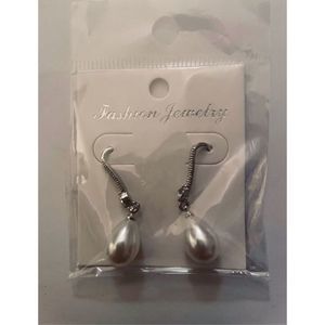 GRAY STONE DROP EARRINGS